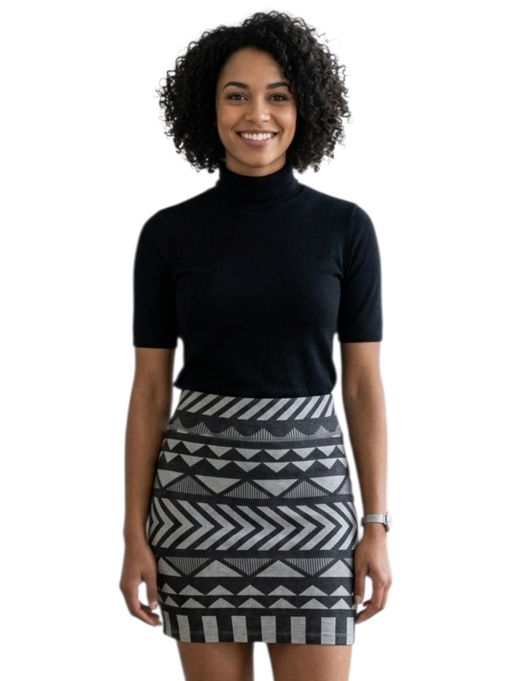 Grey geometric skirt